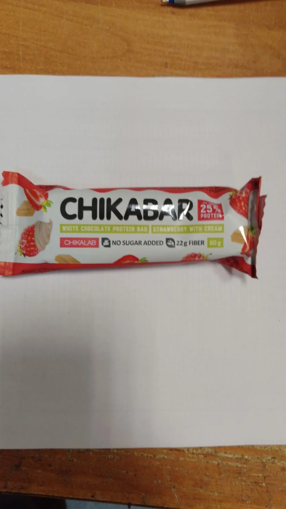 Протеиновый батончик Chikabar Chikalab (60гр) Клубника — фото 2