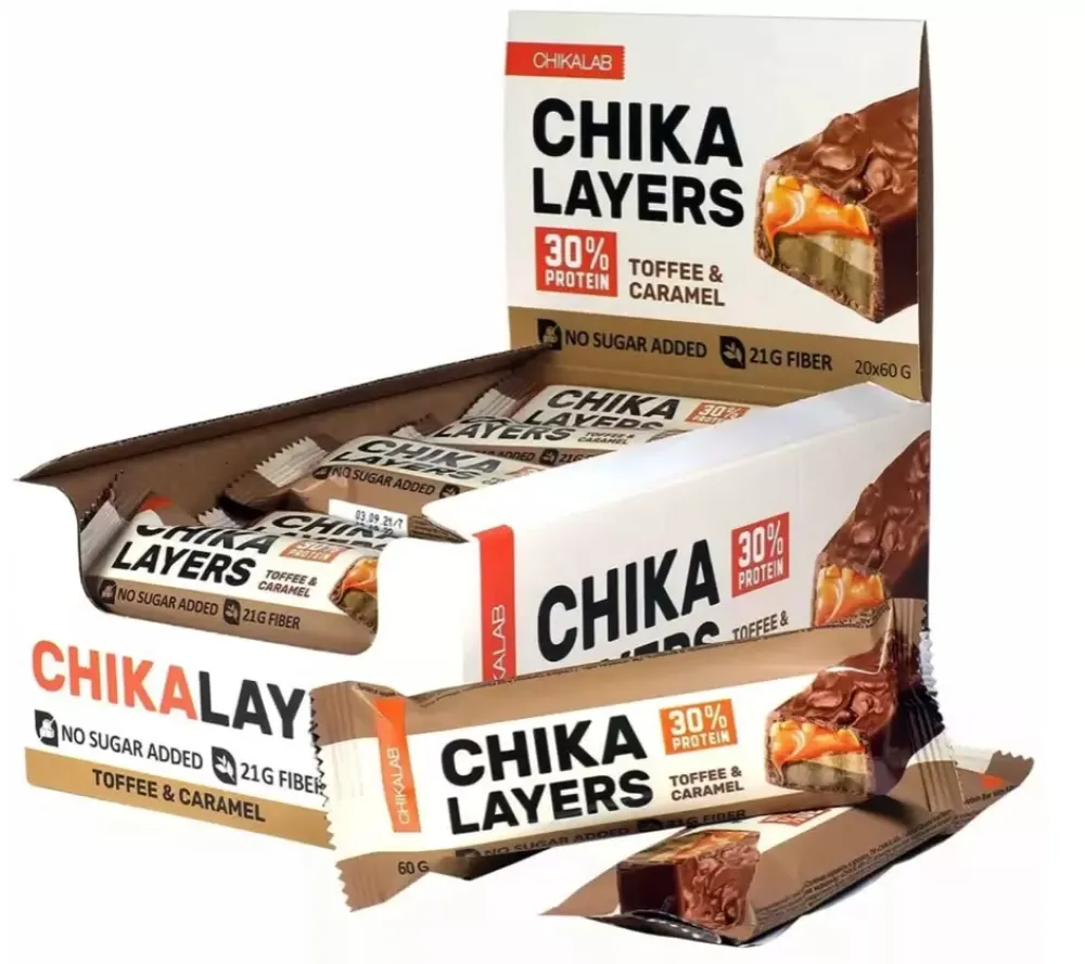 Батончик LAYERS CHIKALAB со вкусом Соленая карамель и арахис 60г